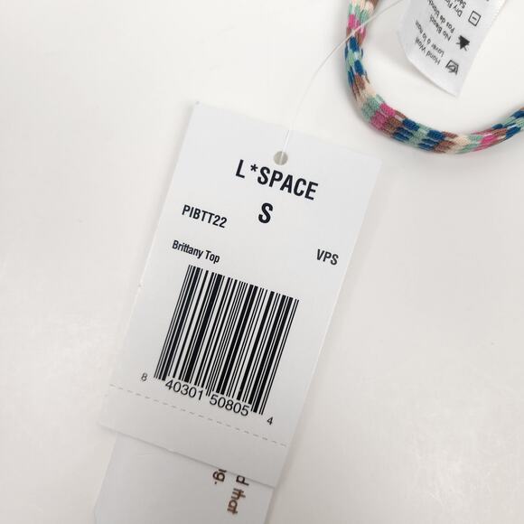 L*Space Brittany Triangle Bikini Top Striped Size Small NWT - Picture 6 of 7